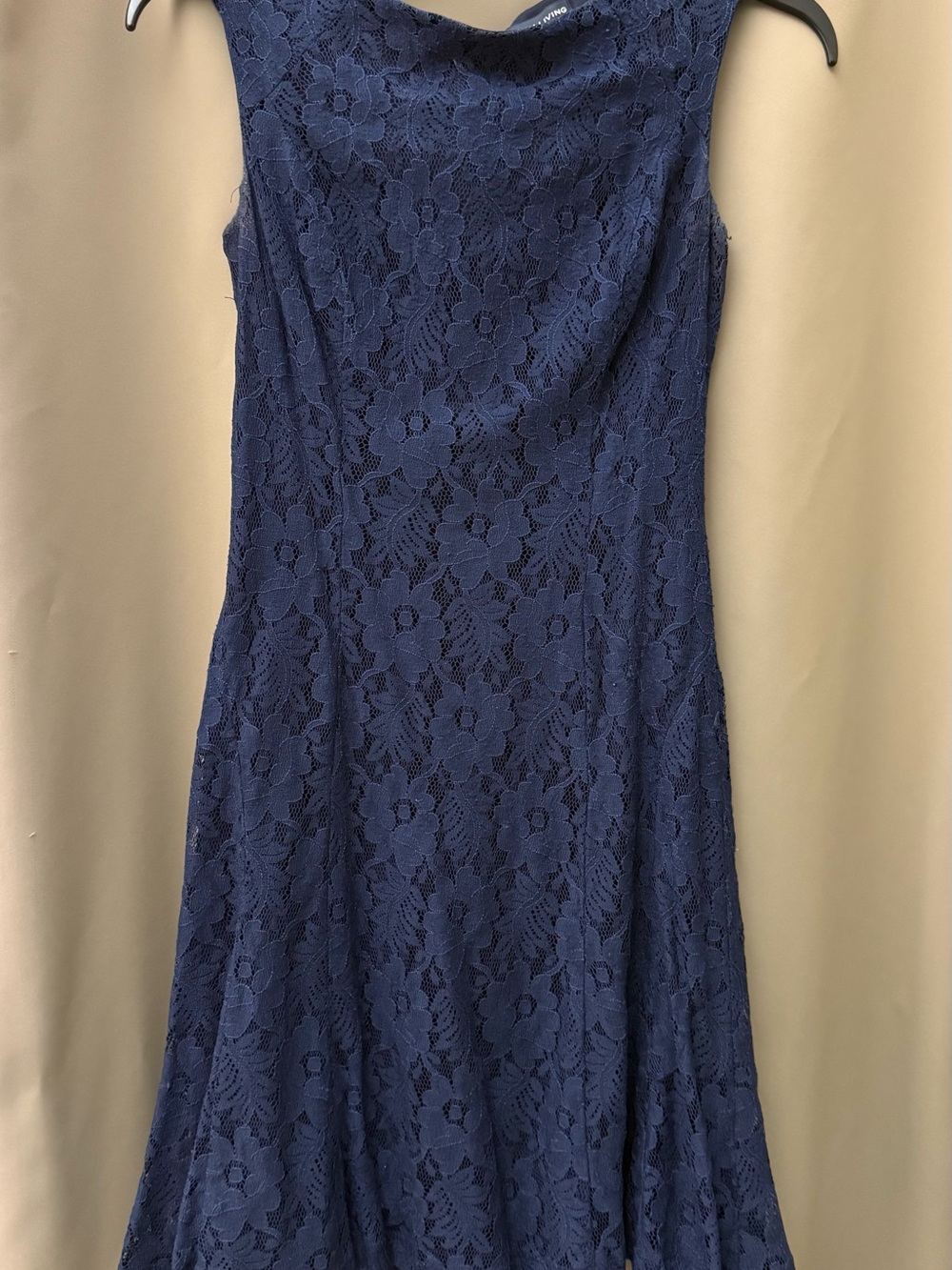 American Living Navy Floral Lace Midi Dress